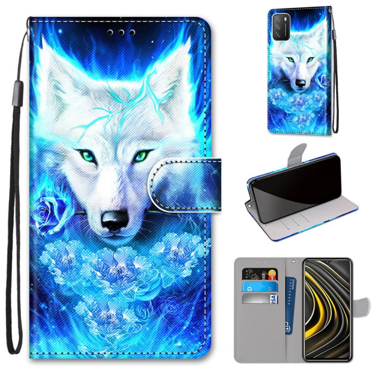 Coloured Drawing Cross Texture Horizontal Flip PU Leather Case with Holder & Card Slots & Wallet & Lanyard, For Xiaomi Redmi Note 9 4G / 9 Power, For Xiaomi Redmi Note 9T / Note 9 5G, For Xiaomi Poco M3, For Xiaomi Poco X3 NFC