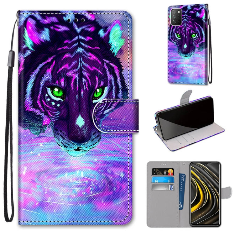 Coloured Drawing Cross Texture Horizontal Flip PU Leather Case with Holder & Card Slots & Wallet & Lanyard, For Xiaomi Redmi Note 9 4G / 9 Power, For Xiaomi Redmi Note 9T / Note 9 5G, For Xiaomi Poco M3, For Xiaomi Poco X3 NFC