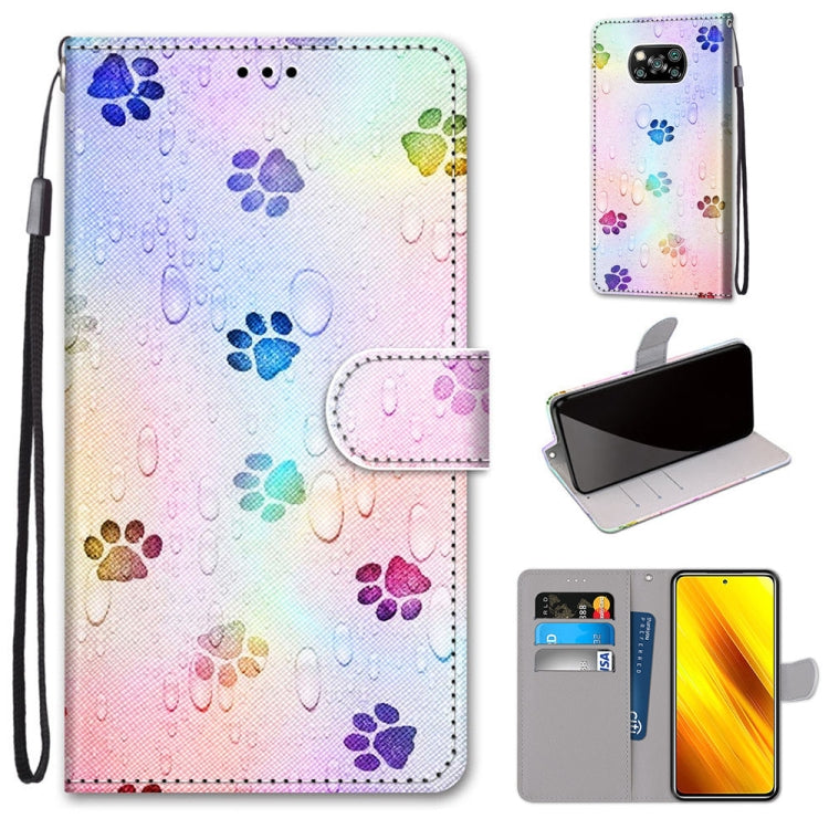 Coloured Drawing Cross Texture Horizontal Flip PU Leather Case with Holder & Card Slots & Wallet & Lanyard, For Xiaomi Redmi Note 9 4G / 9 Power, For Xiaomi Redmi Note 9T / Note 9 5G, For Xiaomi Poco M3, For Xiaomi Poco X3 NFC