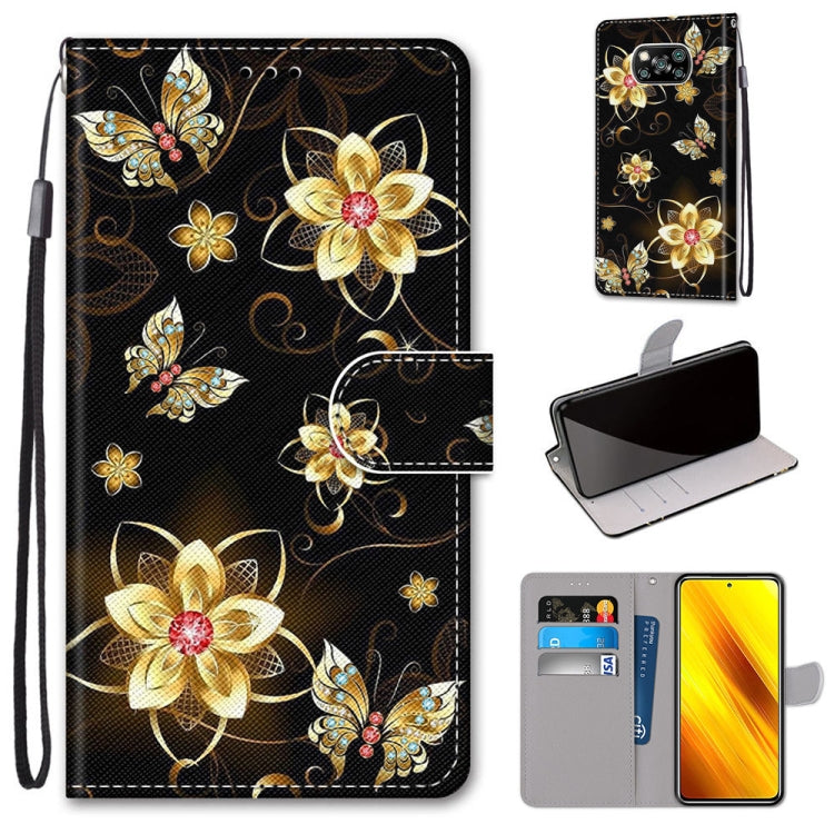 Coloured Drawing Cross Texture Horizontal Flip PU Leather Case with Holder & Card Slots & Wallet & Lanyard, For Xiaomi Redmi Note 9 4G / 9 Power, For Xiaomi Redmi Note 9T / Note 9 5G, For Xiaomi Poco M3, For Xiaomi Poco X3 NFC
