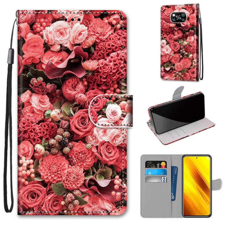 Coloured Drawing Cross Texture Horizontal Flip PU Leather Case with Holder & Card Slots & Wallet & Lanyard, For Xiaomi Redmi Note 9 4G / 9 Power, For Xiaomi Redmi Note 9T / Note 9 5G, For Xiaomi Poco M3, For Xiaomi Poco X3 NFC