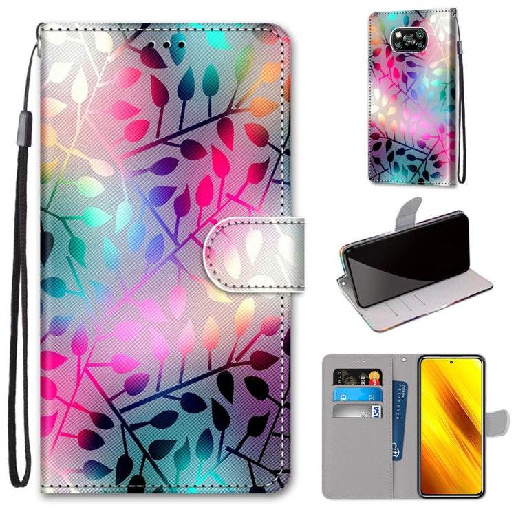 Coloured Drawing Cross Texture Horizontal Flip PU Leather Case with Holder & Card Slots & Wallet & Lanyard, For Xiaomi Redmi Note 9 4G / 9 Power, For Xiaomi Redmi Note 9T / Note 9 5G, For Xiaomi Poco M3, For Xiaomi Poco X3 NFC