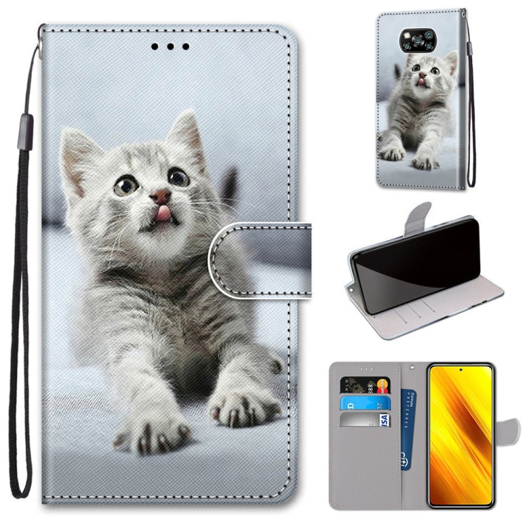 Coloured Drawing Cross Texture Horizontal Flip PU Leather Case with Holder & Card Slots & Wallet & Lanyard, For Xiaomi Redmi Note 9 4G / 9 Power, For Xiaomi Redmi Note 9T / Note 9 5G, For Xiaomi Poco M3, For Xiaomi Poco X3 NFC
