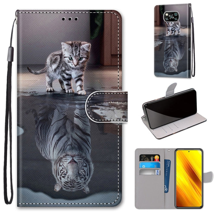 Coloured Drawing Cross Texture Horizontal Flip PU Leather Case with Holder & Card Slots & Wallet & Lanyard, For Xiaomi Redmi Note 9 4G / 9 Power, For Xiaomi Redmi Note 9T / Note 9 5G, For Xiaomi Poco M3, For Xiaomi Poco X3 NFC