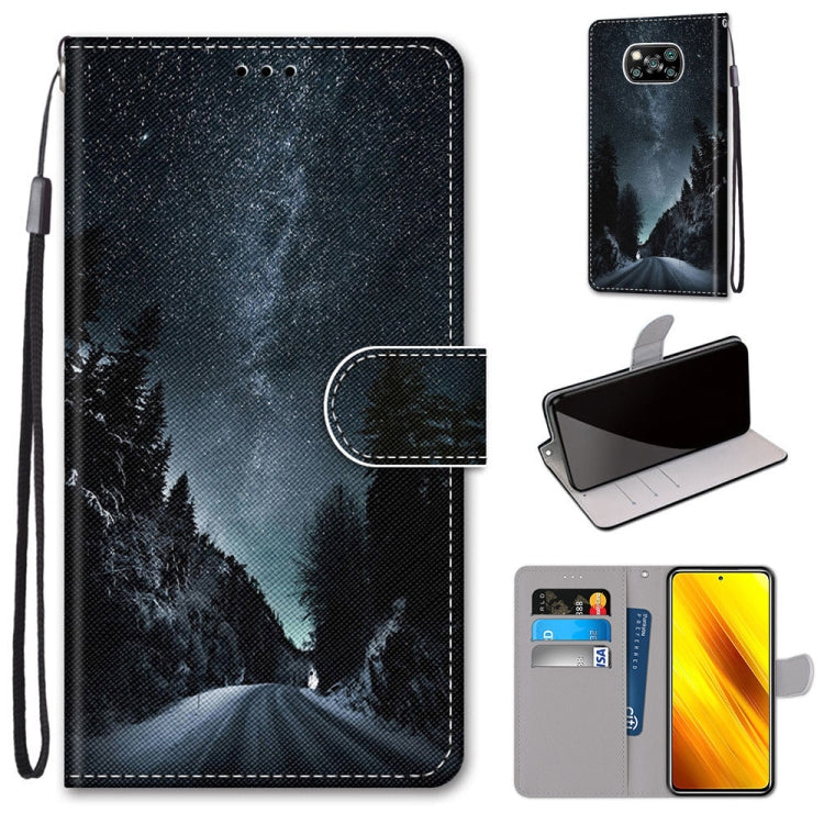Coloured Drawing Cross Texture Horizontal Flip PU Leather Case with Holder & Card Slots & Wallet & Lanyard, For Xiaomi Redmi Note 9 4G / 9 Power, For Xiaomi Redmi Note 9T / Note 9 5G, For Xiaomi Poco M3, For Xiaomi Poco X3 NFC