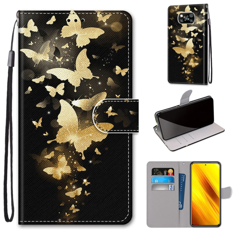 Coloured Drawing Cross Texture Horizontal Flip PU Leather Case with Holder & Card Slots & Wallet & Lanyard, For Xiaomi Redmi Note 9 4G / 9 Power, For Xiaomi Redmi Note 9T / Note 9 5G, For Xiaomi Poco M3, For Xiaomi Poco X3 NFC