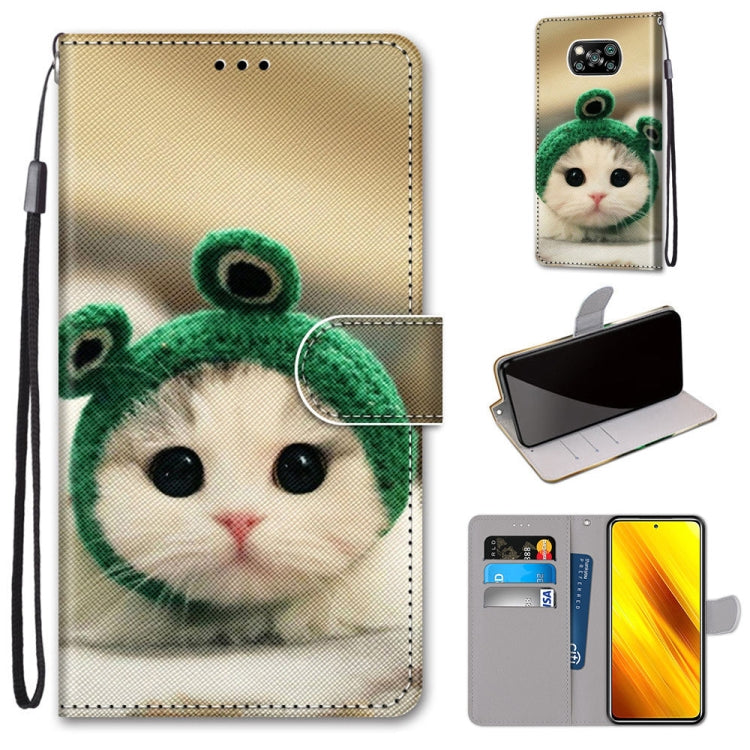 Coloured Drawing Cross Texture Horizontal Flip PU Leather Case with Holder & Card Slots & Wallet & Lanyard, For Xiaomi Redmi Note 9 4G / 9 Power, For Xiaomi Redmi Note 9T / Note 9 5G, For Xiaomi Poco M3, For Xiaomi Poco X3 NFC