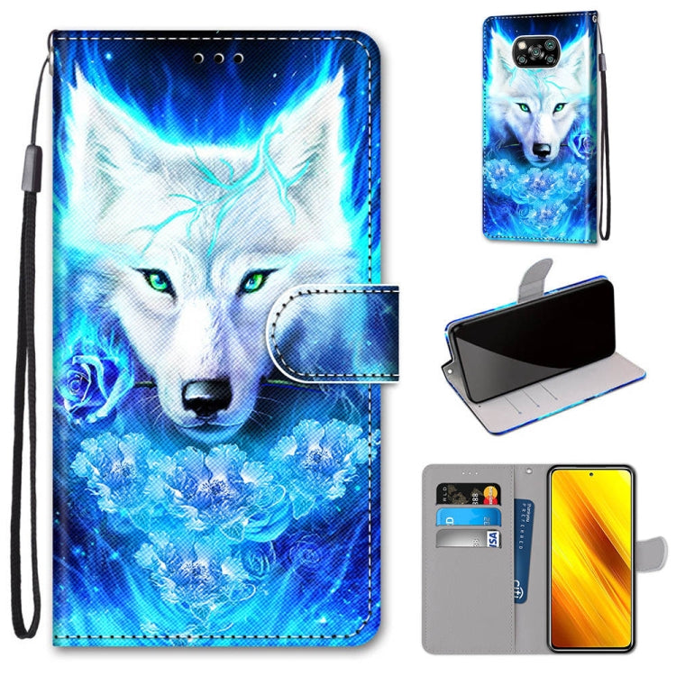 Coloured Drawing Cross Texture Horizontal Flip PU Leather Case with Holder & Card Slots & Wallet & Lanyard, For Xiaomi Redmi Note 9 4G / 9 Power, For Xiaomi Redmi Note 9T / Note 9 5G, For Xiaomi Poco M3, For Xiaomi Poco X3 NFC