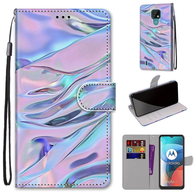 Coloured Drawing Cross Texture Horizontal Flip PU Leather Case with Holder & Card Slots & Wallet & Lanyard, For Motorola Moto E7, For Motorola Moto G 5G, For Motorola Moto E7 Plus / G9 Play / G9, For Motorola Moto G8
