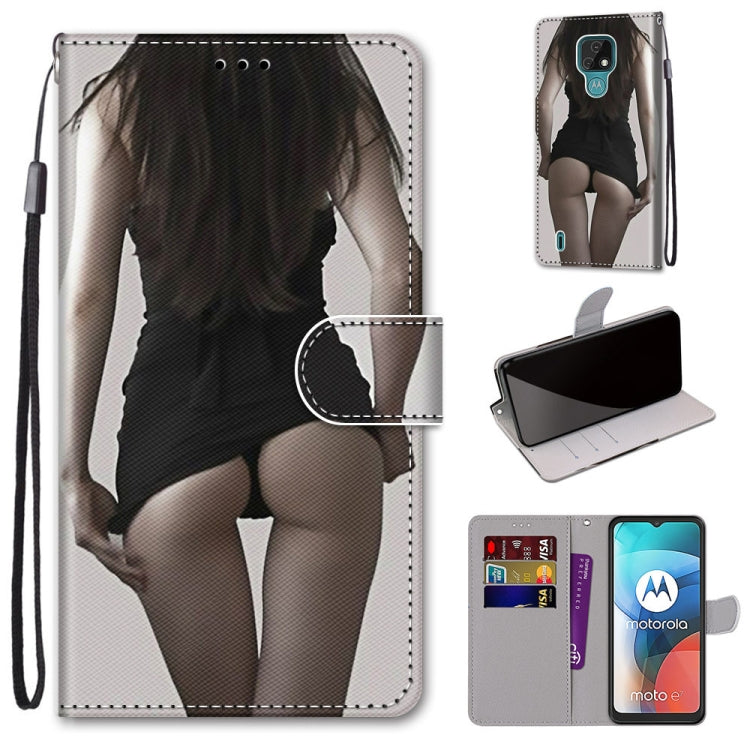 Coloured Drawing Cross Texture Horizontal Flip PU Leather Case with Holder & Card Slots & Wallet & Lanyard, For Motorola Moto E7, For Motorola Moto G 5G, For Motorola Moto E7 Plus / G9 Play / G9, For Motorola Moto G8