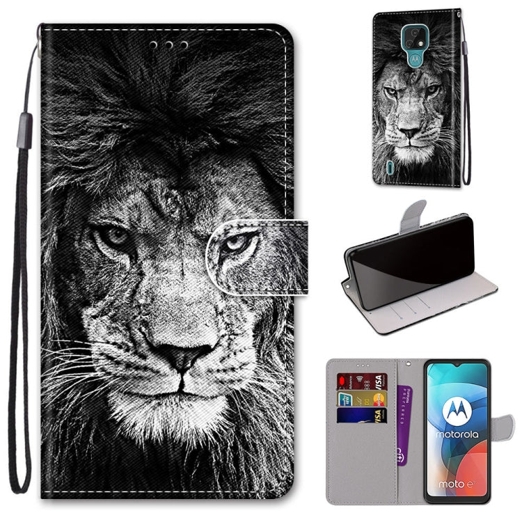 Coloured Drawing Cross Texture Horizontal Flip PU Leather Case with Holder & Card Slots & Wallet & Lanyard, For Motorola Moto E7, For Motorola Moto G 5G, For Motorola Moto E7 Plus / G9 Play / G9, For Motorola Moto G8