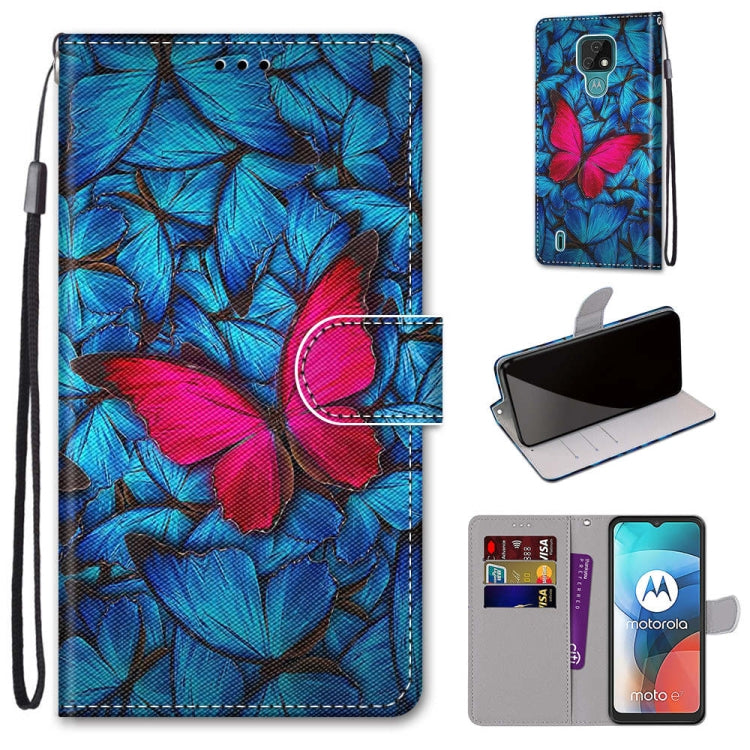 Coloured Drawing Cross Texture Horizontal Flip PU Leather Case with Holder & Card Slots & Wallet & Lanyard, For Motorola Moto E7, For Motorola Moto G 5G, For Motorola Moto E7 Plus / G9 Play / G9, For Motorola Moto G8