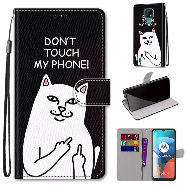Coloured Drawing Cross Texture Horizontal Flip PU Leather Case with Holder & Card Slots & Wallet & Lanyard, For Motorola Moto E7, For Motorola Moto G 5G, For Motorola Moto E7 Plus / G9 Play / G9, For Motorola Moto G8