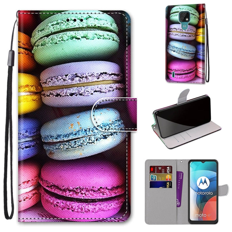 Coloured Drawing Cross Texture Horizontal Flip PU Leather Case with Holder & Card Slots & Wallet & Lanyard, For Motorola Moto E7, For Motorola Moto G 5G, For Motorola Moto E7 Plus / G9 Play / G9, For Motorola Moto G8