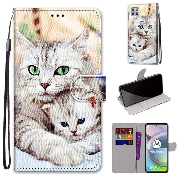 Coloured Drawing Cross Texture Horizontal Flip PU Leather Case with Holder & Card Slots & Wallet & Lanyard, For Motorola Moto E7, For Motorola Moto G 5G, For Motorola Moto E7 Plus / G9 Play / G9, For Motorola Moto G8