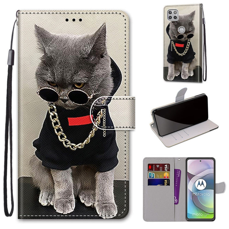 Coloured Drawing Cross Texture Horizontal Flip PU Leather Case with Holder & Card Slots & Wallet & Lanyard, For Motorola Moto E7, For Motorola Moto G 5G, For Motorola Moto E7 Plus / G9 Play / G9, For Motorola Moto G8