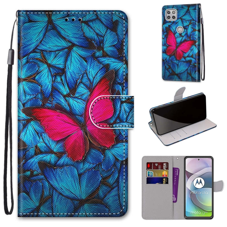 Coloured Drawing Cross Texture Horizontal Flip PU Leather Case with Holder & Card Slots & Wallet & Lanyard, For Motorola Moto E7, For Motorola Moto G 5G, For Motorola Moto E7 Plus / G9 Play / G9, For Motorola Moto G8