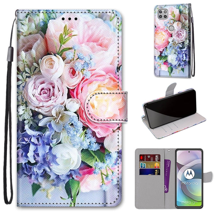 Coloured Drawing Cross Texture Horizontal Flip PU Leather Case with Holder & Card Slots & Wallet & Lanyard, For Motorola Moto E7, For Motorola Moto G 5G, For Motorola Moto E7 Plus / G9 Play / G9, For Motorola Moto G8
