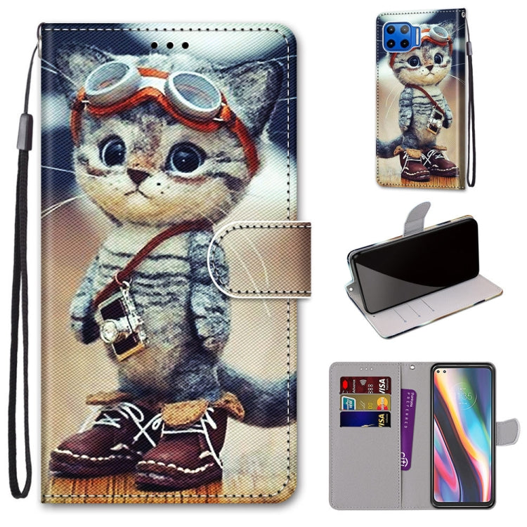 Coloured Drawing Cross Texture Horizontal Flip PU Leather Case with Holder & Card Slots & Wallet & Lanyard, For Motorola Moto G8 Power, For Motorola Moto G 5G Plus, For Huawei Mate 40 Pro, For LG Stylo 7 5G