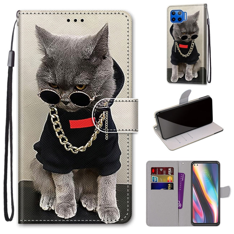 Coloured Drawing Cross Texture Horizontal Flip PU Leather Case with Holder & Card Slots & Wallet & Lanyard, For Motorola Moto G8 Power, For Motorola Moto G 5G Plus, For Huawei Mate 40 Pro, For LG Stylo 7 5G