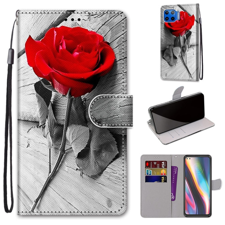 Coloured Drawing Cross Texture Horizontal Flip PU Leather Case with Holder & Card Slots & Wallet & Lanyard, For Motorola Moto G8 Power, For Motorola Moto G 5G Plus, For Huawei Mate 40 Pro, For LG Stylo 7 5G