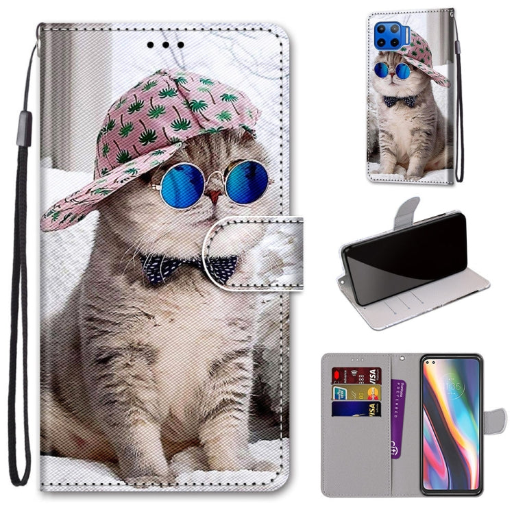 Coloured Drawing Cross Texture Horizontal Flip PU Leather Case with Holder & Card Slots & Wallet & Lanyard, For Motorola Moto G8 Power, For Motorola Moto G 5G Plus, For Huawei Mate 40 Pro, For LG Stylo 7 5G