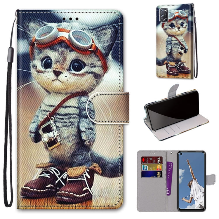 Coloured Drawing Cross Texture Horizontal Flip PU Leather Case with Holder & Card Slots & Wallet & Lanyard, For OPPO A52 / A92 / A72, For Alcatel 1L (2021), For Xiaomi Redmi 9 Power / Note 9 4G, For Huawei P smart 2021 / Y7a
