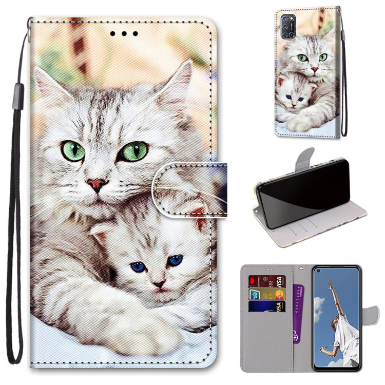 Coloured Drawing Cross Texture Horizontal Flip PU Leather Case with Holder & Card Slots & Wallet & Lanyard, For OPPO A52 / A92 / A72, For Alcatel 1L (2021), For Xiaomi Redmi 9 Power / Note 9 4G, For Huawei P smart 2021 / Y7a