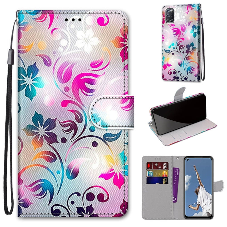 Coloured Drawing Cross Texture Horizontal Flip PU Leather Case with Holder & Card Slots & Wallet & Lanyard, For OPPO A52 / A92 / A72, For Alcatel 1L (2021), For Xiaomi Redmi 9 Power / Note 9 4G, For Huawei P smart 2021 / Y7a