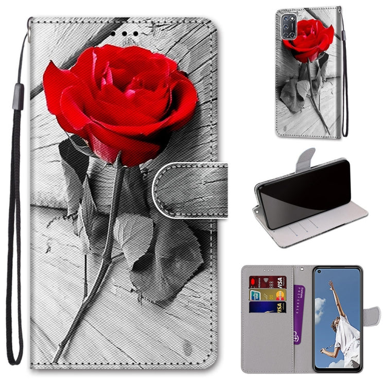 Coloured Drawing Cross Texture Horizontal Flip PU Leather Case with Holder & Card Slots & Wallet & Lanyard, For OPPO A52 / A92 / A72, For Alcatel 1L (2021), For Xiaomi Redmi 9 Power / Note 9 4G, For Huawei P smart 2021 / Y7a