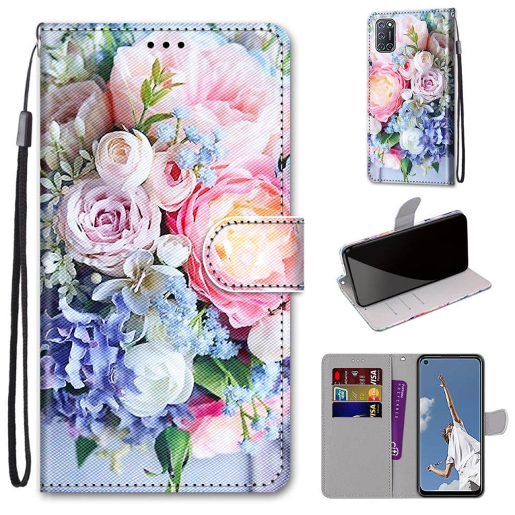 Coloured Drawing Cross Texture Horizontal Flip PU Leather Case with Holder & Card Slots & Wallet & Lanyard, For OPPO A52 / A92 / A72, For Alcatel 1L (2021), For Xiaomi Redmi 9 Power / Note 9 4G, For Huawei P smart 2021 / Y7a