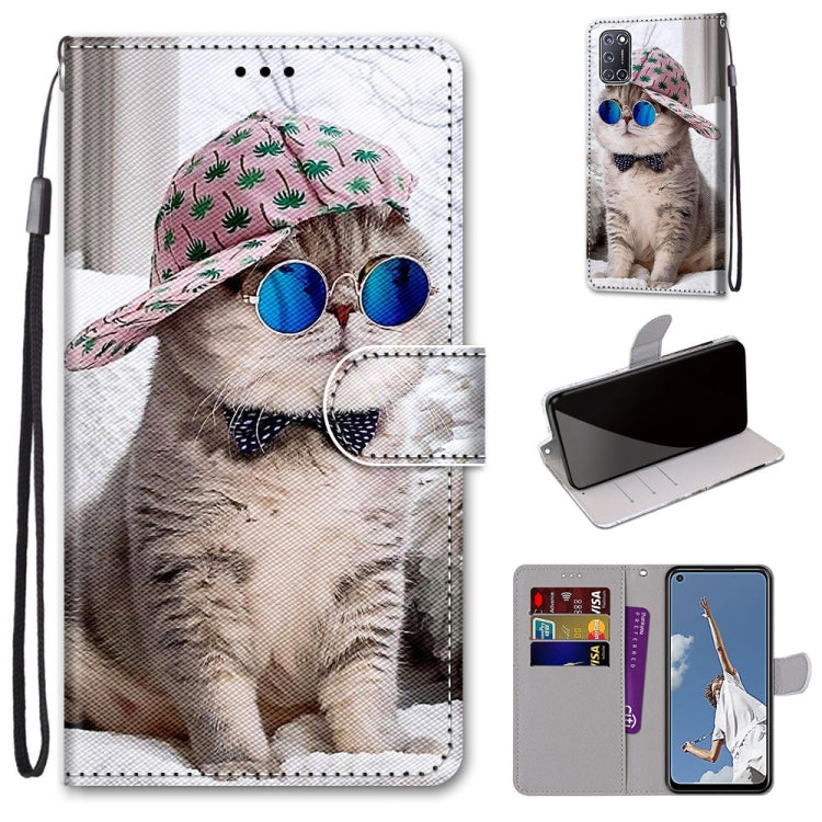 Coloured Drawing Cross Texture Horizontal Flip PU Leather Case with Holder & Card Slots & Wallet & Lanyard, For OPPO A52 / A92 / A72, For Alcatel 1L (2021), For Xiaomi Redmi 9 Power / Note 9 4G, For Huawei P smart 2021 / Y7a