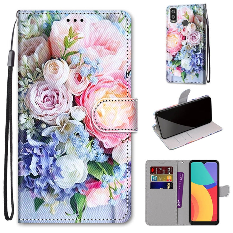 Coloured Drawing Cross Texture Horizontal Flip PU Leather Case with Holder & Card Slots & Wallet & Lanyard, For OPPO A52 / A92 / A72, For Alcatel 1L (2021), For Xiaomi Redmi 9 Power / Note 9 4G, For Huawei P smart 2021 / Y7a