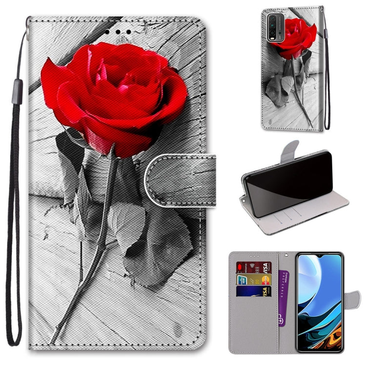 Coloured Drawing Cross Texture Horizontal Flip PU Leather Case with Holder & Card Slots & Wallet & Lanyard, For OPPO A52 / A92 / A72, For Alcatel 1L (2021), For Xiaomi Redmi 9 Power / Note 9 4G, For Huawei P smart 2021 / Y7a