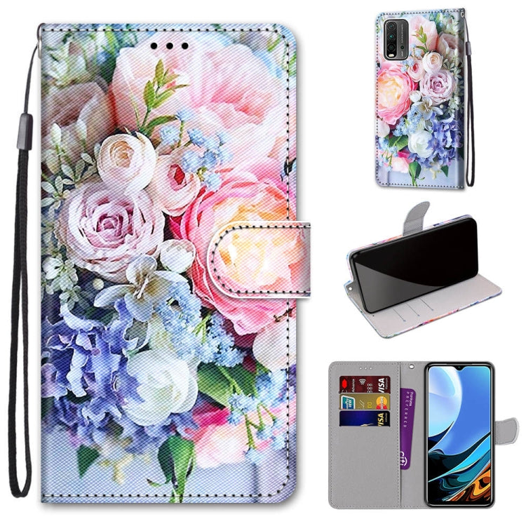 Coloured Drawing Cross Texture Horizontal Flip PU Leather Case with Holder & Card Slots & Wallet & Lanyard, For OPPO A52 / A92 / A72, For Alcatel 1L (2021), For Xiaomi Redmi 9 Power / Note 9 4G, For Huawei P smart 2021 / Y7a