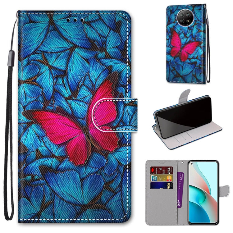 Coloured Drawing Cross Texture Horizontal Flip PU Leather Case with Holder & Card Slots & Wallet & Lanyard, For Samsung Galaxy A52 5G, For Samsung Galaxy A72 5G / 4G, For Xiaomi Poco M3, For Xiaomi Redmi Note 9 5G / Note 9T