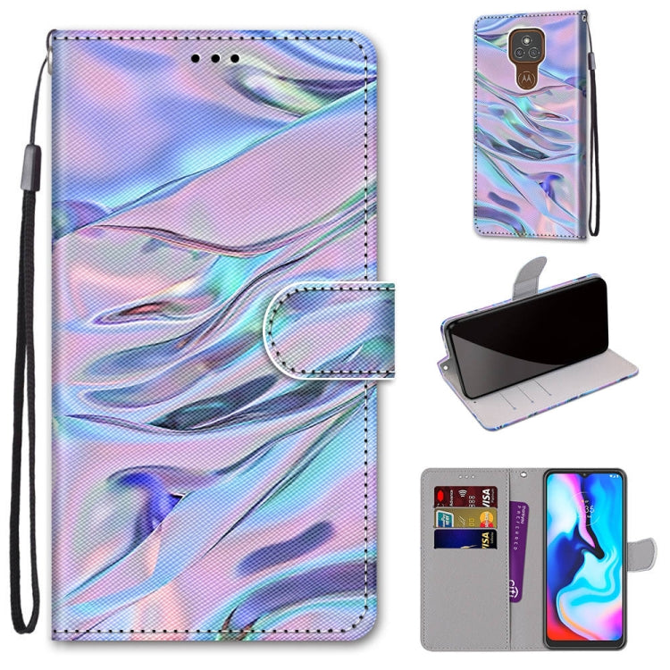 Coloured Drawing Cross Texture Horizontal Flip PU Leather Case with Holder & Card Slots & Wallet & Lanyard, For Motorola Moto E7, For Motorola Moto G 5G, For Motorola Moto E7 Plus / G9 Play / G9, For Motorola Moto G8
