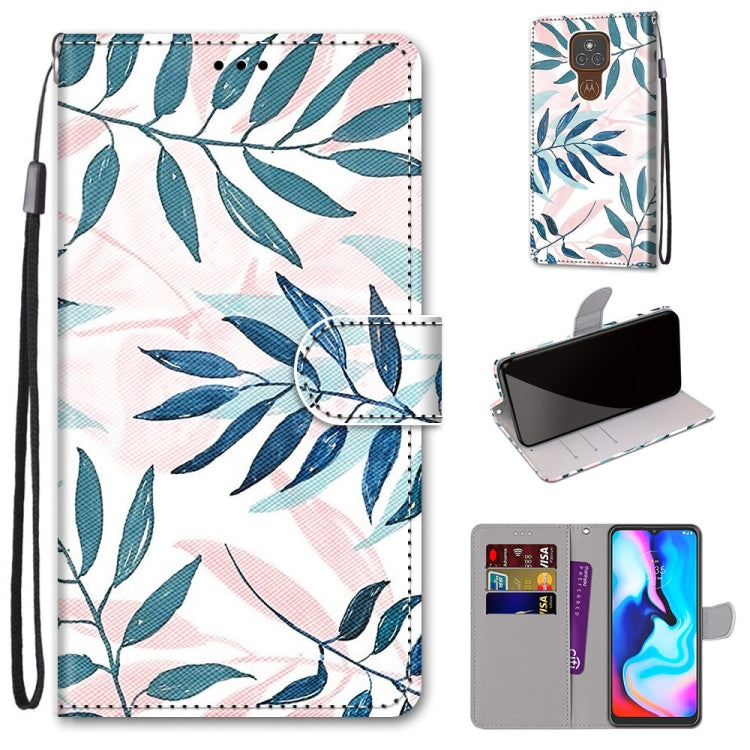 Coloured Drawing Cross Texture Horizontal Flip PU Leather Case with Holder & Card Slots & Wallet & Lanyard, For Motorola Moto E7, For Motorola Moto G 5G, For Motorola Moto E7 Plus / G9 Play / G9, For Motorola Moto G8