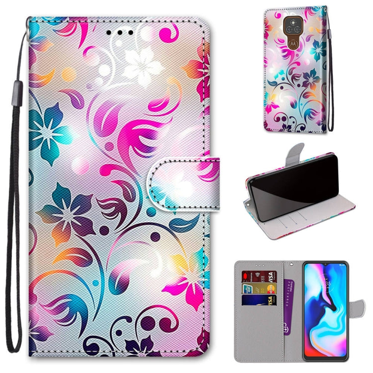 Coloured Drawing Cross Texture Horizontal Flip PU Leather Case with Holder & Card Slots & Wallet & Lanyard, For Motorola Moto E7, For Motorola Moto G 5G, For Motorola Moto E7 Plus / G9 Play / G9, For Motorola Moto G8