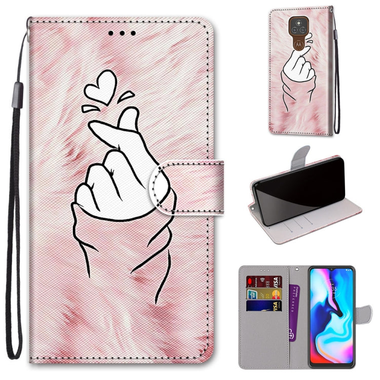 Coloured Drawing Cross Texture Horizontal Flip PU Leather Case with Holder & Card Slots & Wallet & Lanyard, For Motorola Moto E7, For Motorola Moto G 5G, For Motorola Moto E7 Plus / G9 Play / G9, For Motorola Moto G8