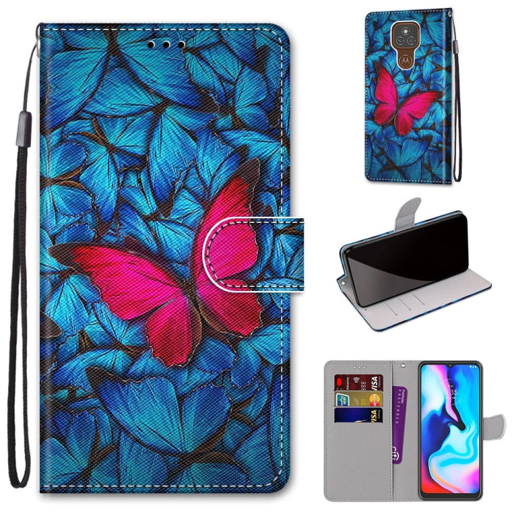 Coloured Drawing Cross Texture Horizontal Flip PU Leather Case with Holder & Card Slots & Wallet & Lanyard, For Motorola Moto E7, For Motorola Moto G 5G, For Motorola Moto E7 Plus / G9 Play / G9, For Motorola Moto G8