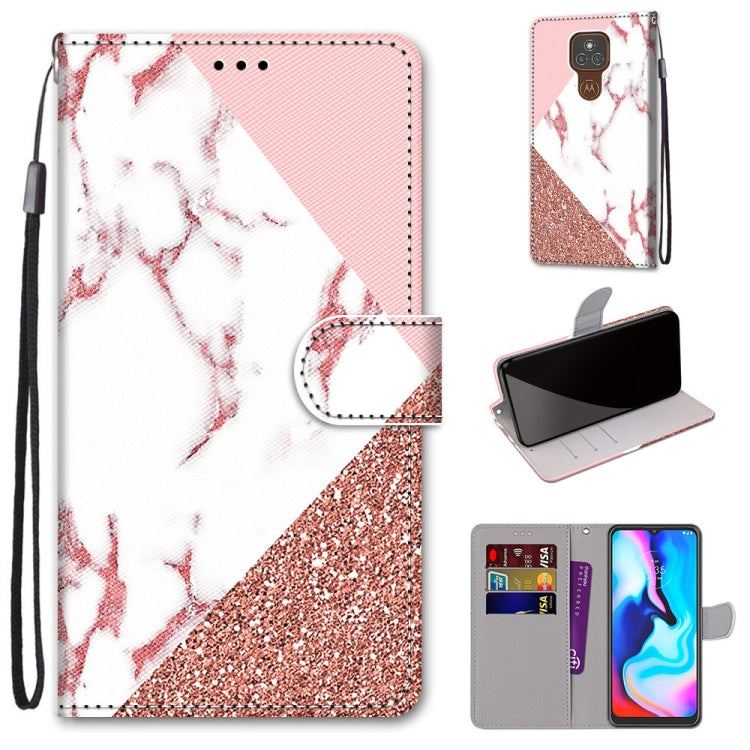 Coloured Drawing Cross Texture Horizontal Flip PU Leather Case with Holder & Card Slots & Wallet & Lanyard, For Motorola Moto E7, For Motorola Moto G 5G, For Motorola Moto E7 Plus / G9 Play / G9, For Motorola Moto G8