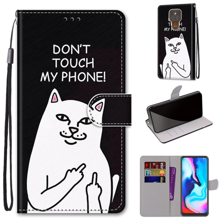 Coloured Drawing Cross Texture Horizontal Flip PU Leather Case with Holder & Card Slots & Wallet & Lanyard, For Motorola Moto E7, For Motorola Moto G 5G, For Motorola Moto E7 Plus / G9 Play / G9, For Motorola Moto G8