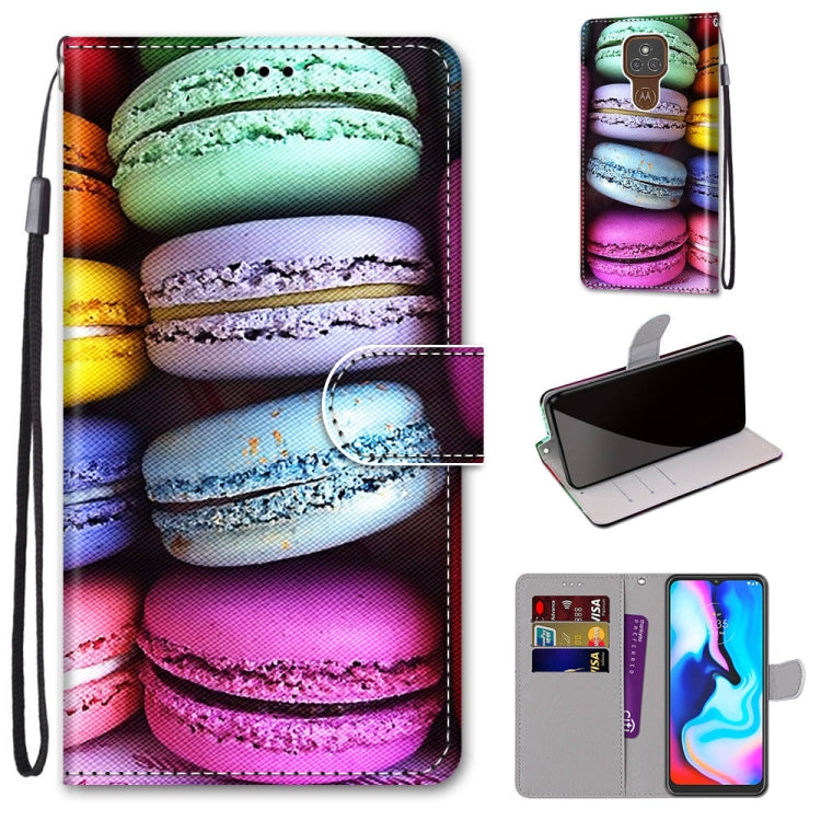 Coloured Drawing Cross Texture Horizontal Flip PU Leather Case with Holder & Card Slots & Wallet & Lanyard, For Motorola Moto E7, For Motorola Moto G 5G, For Motorola Moto E7 Plus / G9 Play / G9, For Motorola Moto G8