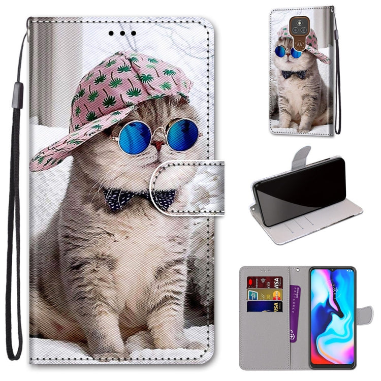 Coloured Drawing Cross Texture Horizontal Flip PU Leather Case with Holder & Card Slots & Wallet & Lanyard, For Motorola Moto E7, For Motorola Moto G 5G, For Motorola Moto E7 Plus / G9 Play / G9, For Motorola Moto G8