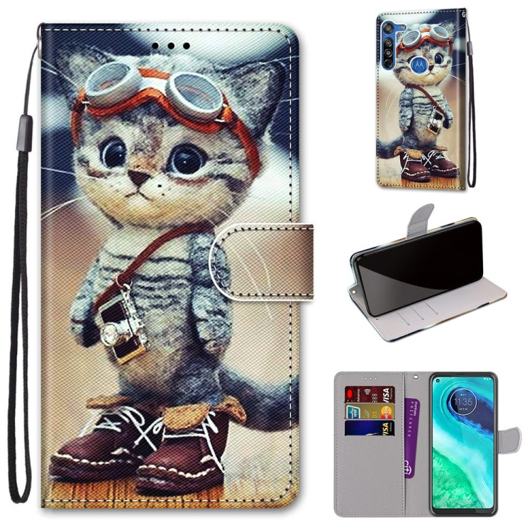 Coloured Drawing Cross Texture Horizontal Flip PU Leather Case with Holder & Card Slots & Wallet & Lanyard, For Motorola Moto E7, For Motorola Moto G 5G, For Motorola Moto E7 Plus / G9 Play / G9, For Motorola Moto G8