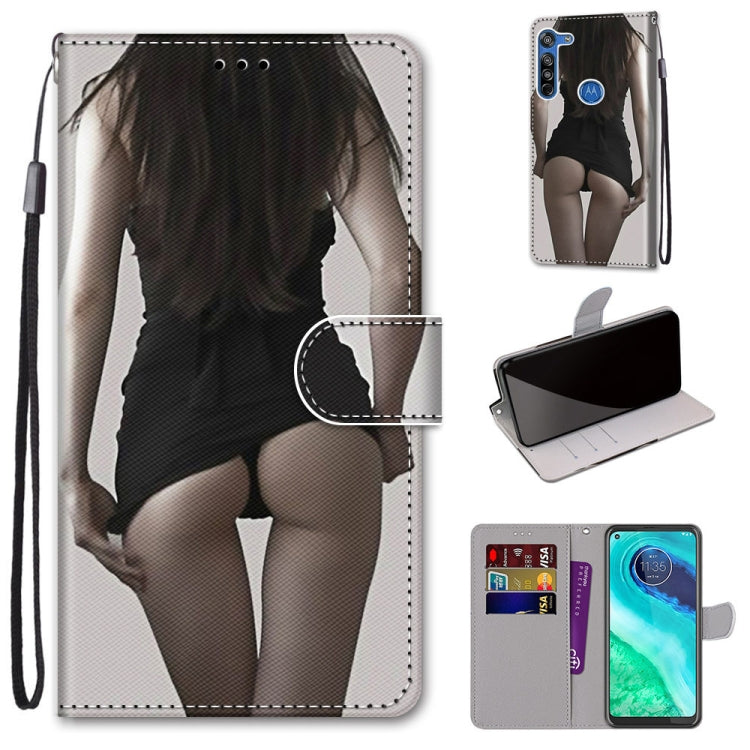 Coloured Drawing Cross Texture Horizontal Flip PU Leather Case with Holder & Card Slots & Wallet & Lanyard, For Motorola Moto E7, For Motorola Moto G 5G, For Motorola Moto E7 Plus / G9 Play / G9, For Motorola Moto G8