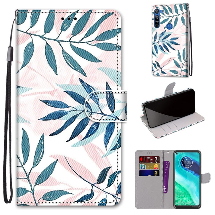 Coloured Drawing Cross Texture Horizontal Flip PU Leather Case with Holder & Card Slots & Wallet & Lanyard, For Motorola Moto E7, For Motorola Moto G 5G, For Motorola Moto E7 Plus / G9 Play / G9, For Motorola Moto G8