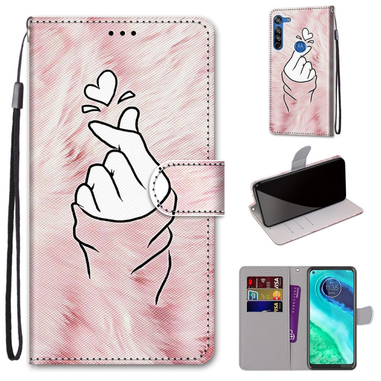 Coloured Drawing Cross Texture Horizontal Flip PU Leather Case with Holder & Card Slots & Wallet & Lanyard, For Motorola Moto E7, For Motorola Moto G 5G, For Motorola Moto E7 Plus / G9 Play / G9, For Motorola Moto G8