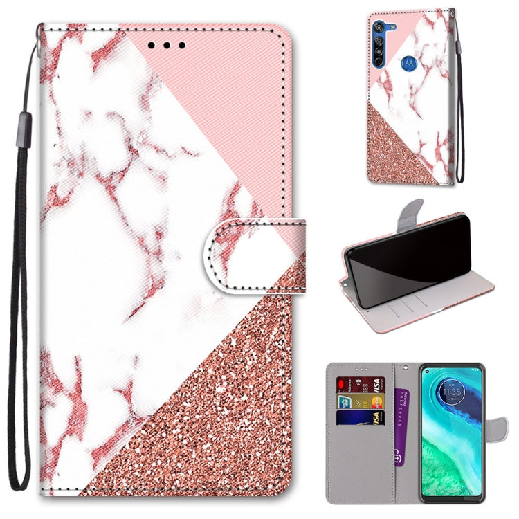 Coloured Drawing Cross Texture Horizontal Flip PU Leather Case with Holder & Card Slots & Wallet & Lanyard, For Motorola Moto E7, For Motorola Moto G 5G, For Motorola Moto E7 Plus / G9 Play / G9, For Motorola Moto G8